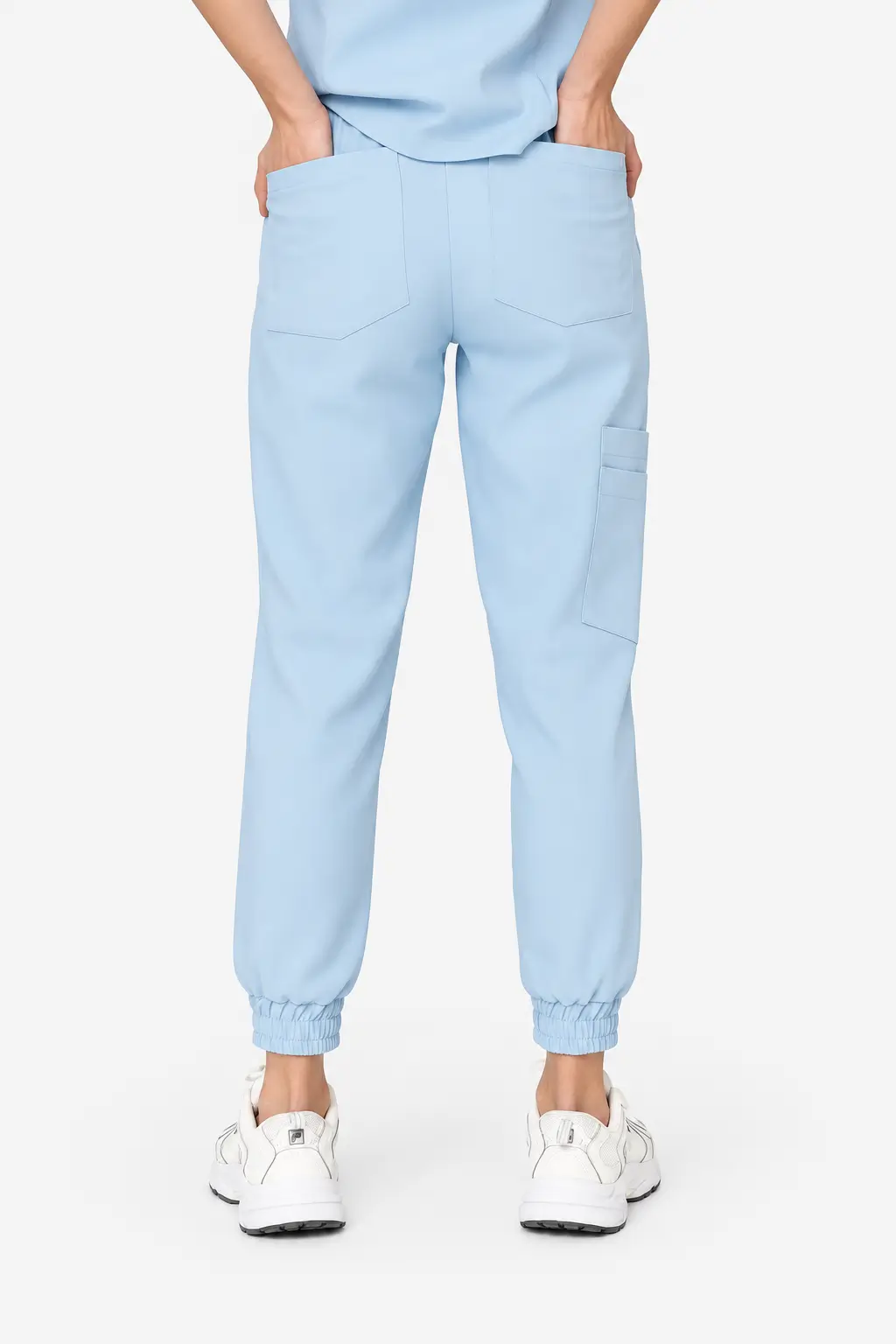 Spodnie Medyczne Damskie Joggery - Pastel Blue - obrazek 2