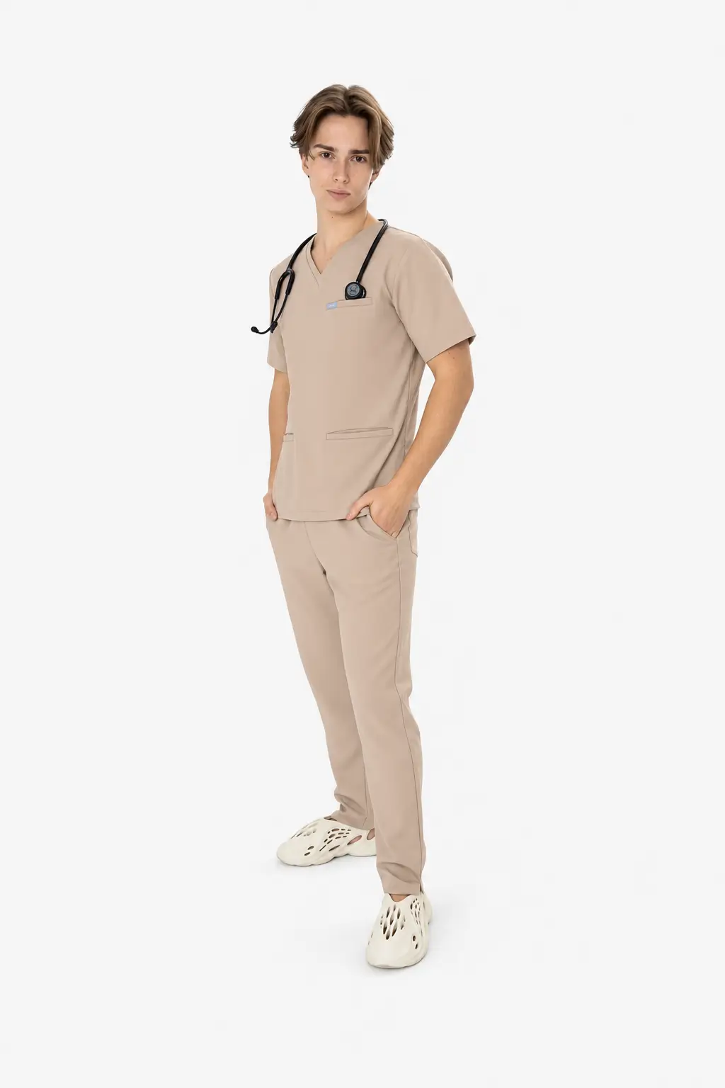 Spodnie Medyczne Męskie Basic - Beige