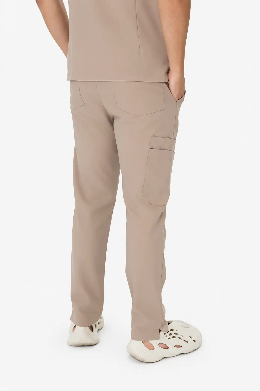 Spodnie Medyczne Męskie Basic - Beige - obrazek 2
