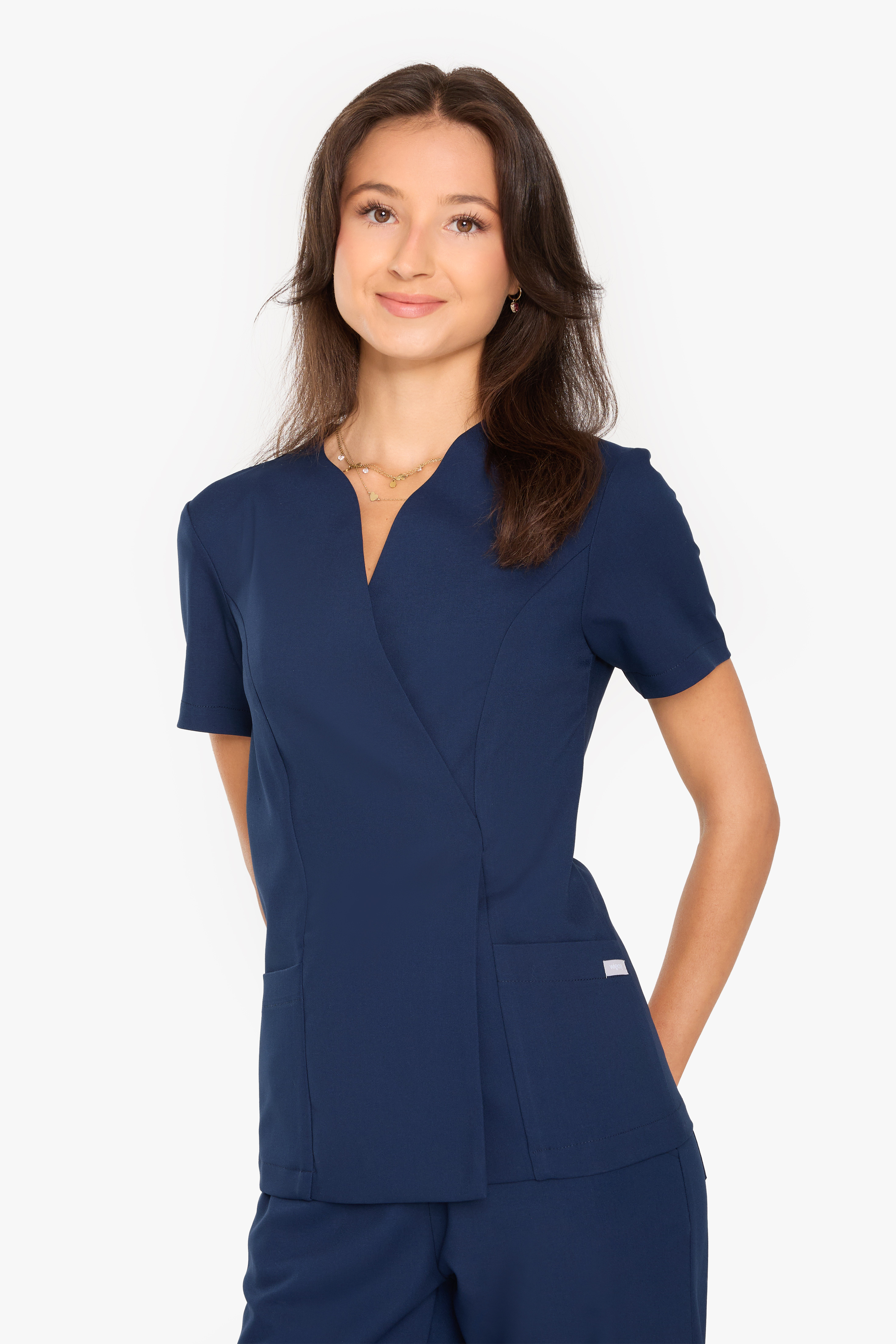 Tunika Medyczna Wiązana – Light Navy